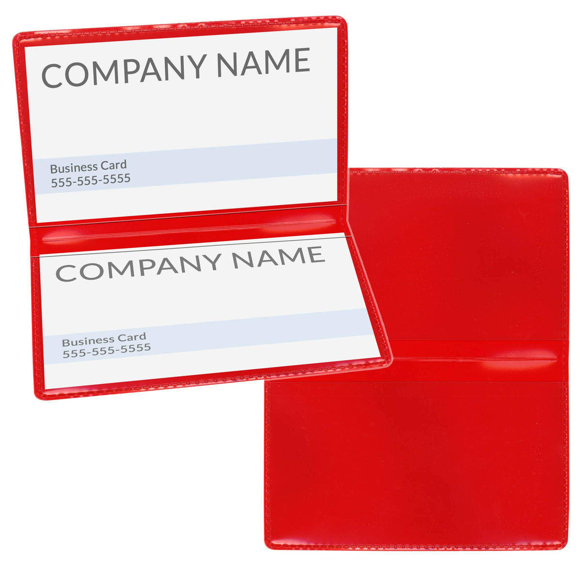StoreSMART Red Folding Business Card Holders - 50 Pack - Polypropylene Plastic (RPP2915R50)