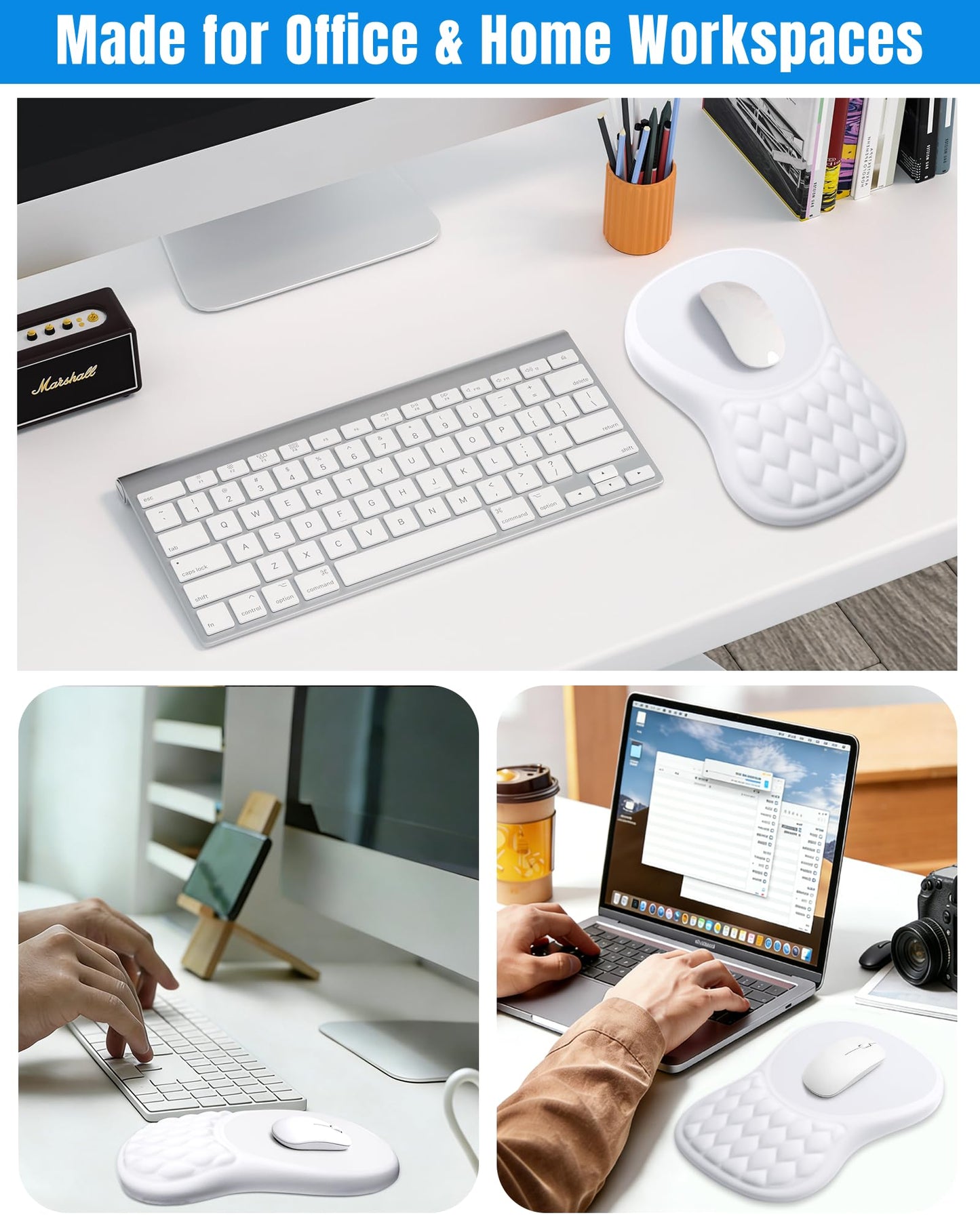 PVIPCZ Ergonomic Mouse Pad with Sloped Memory Foam Wrist Rest