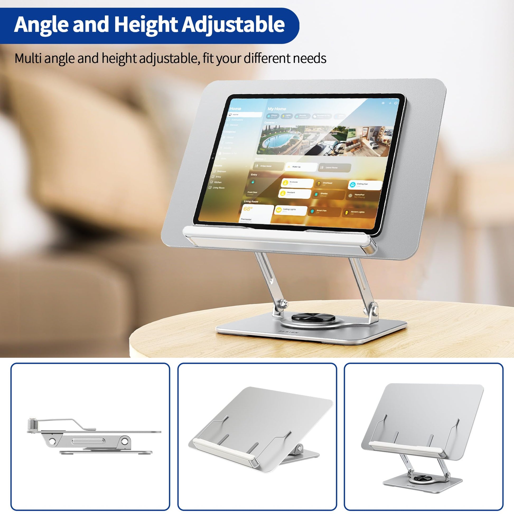 BESIGN BS02 Book Stand for Reading, Adjustable Book Holder, Ergonomic Laptop Stand, Cookbook Stand
