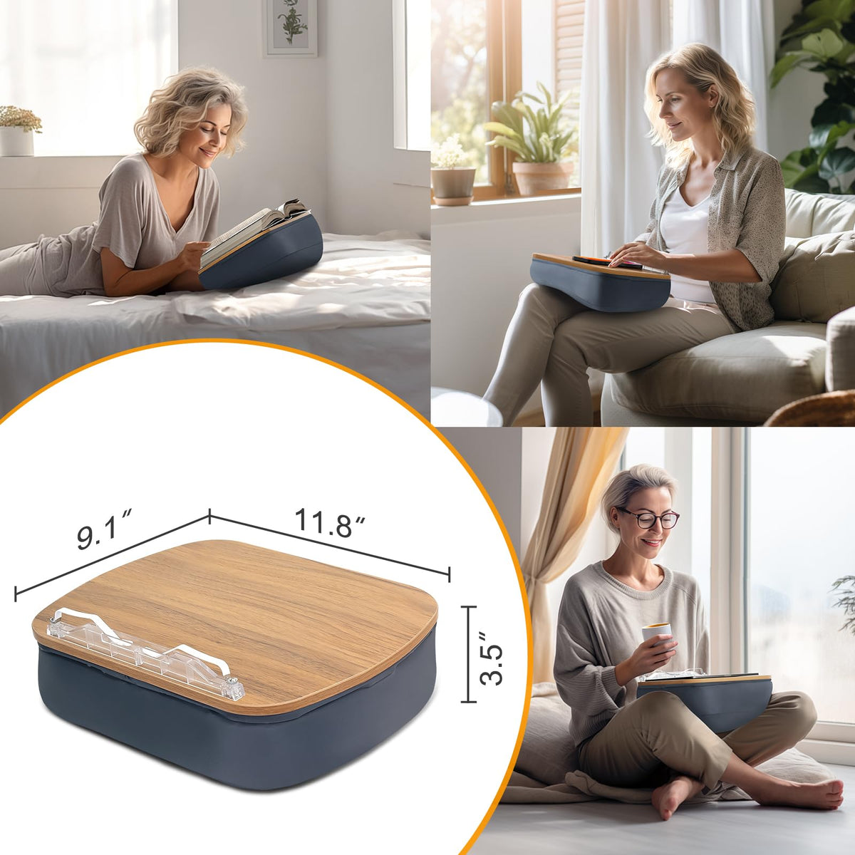 ERGONOV Lap Book Stand for Hands Free Reading Comfortable Pillow Stand