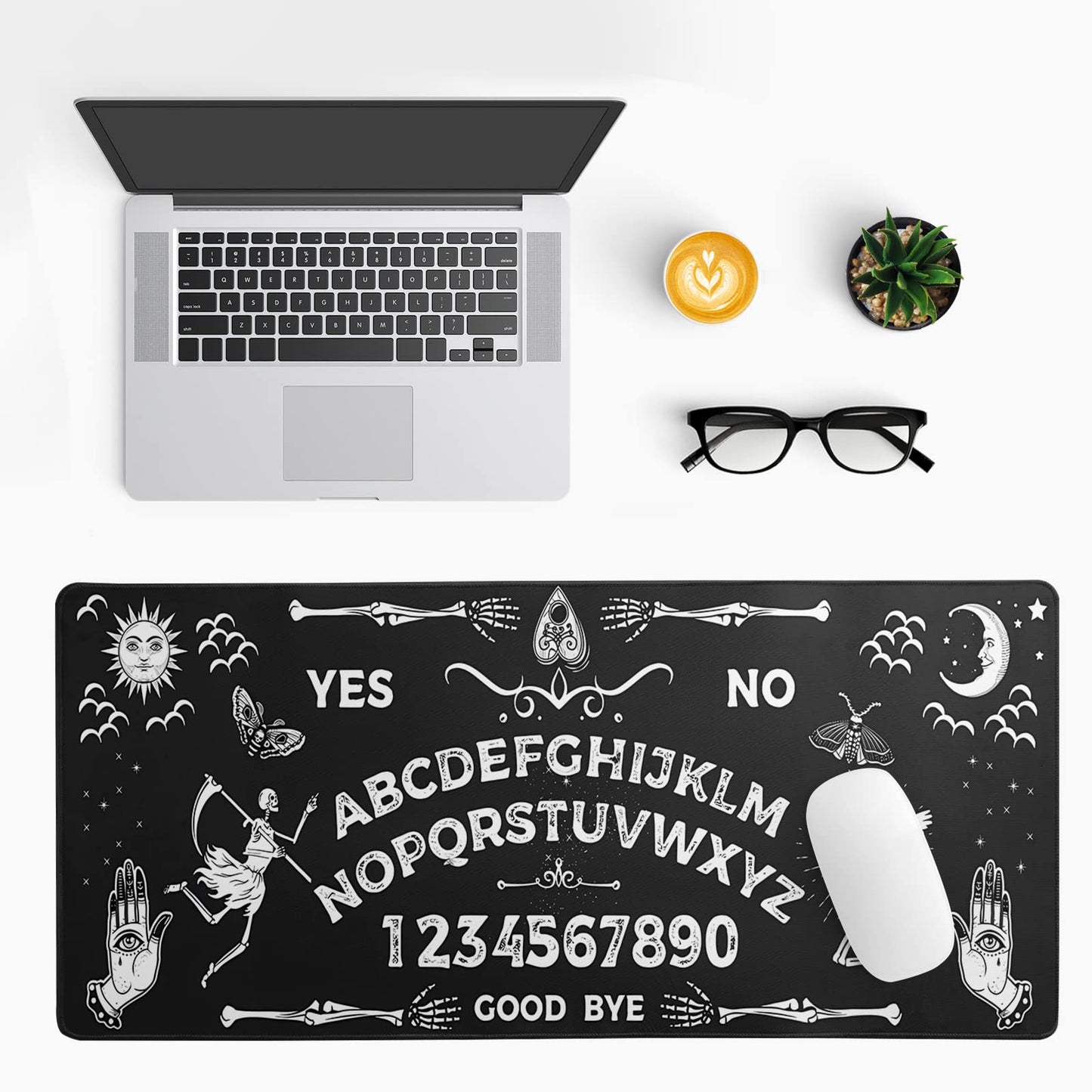 Mysterious Spirit Goth Gaming Mouse Pad 31.5x11.8 Inch Large Desk Mat Black Extended Pads Big