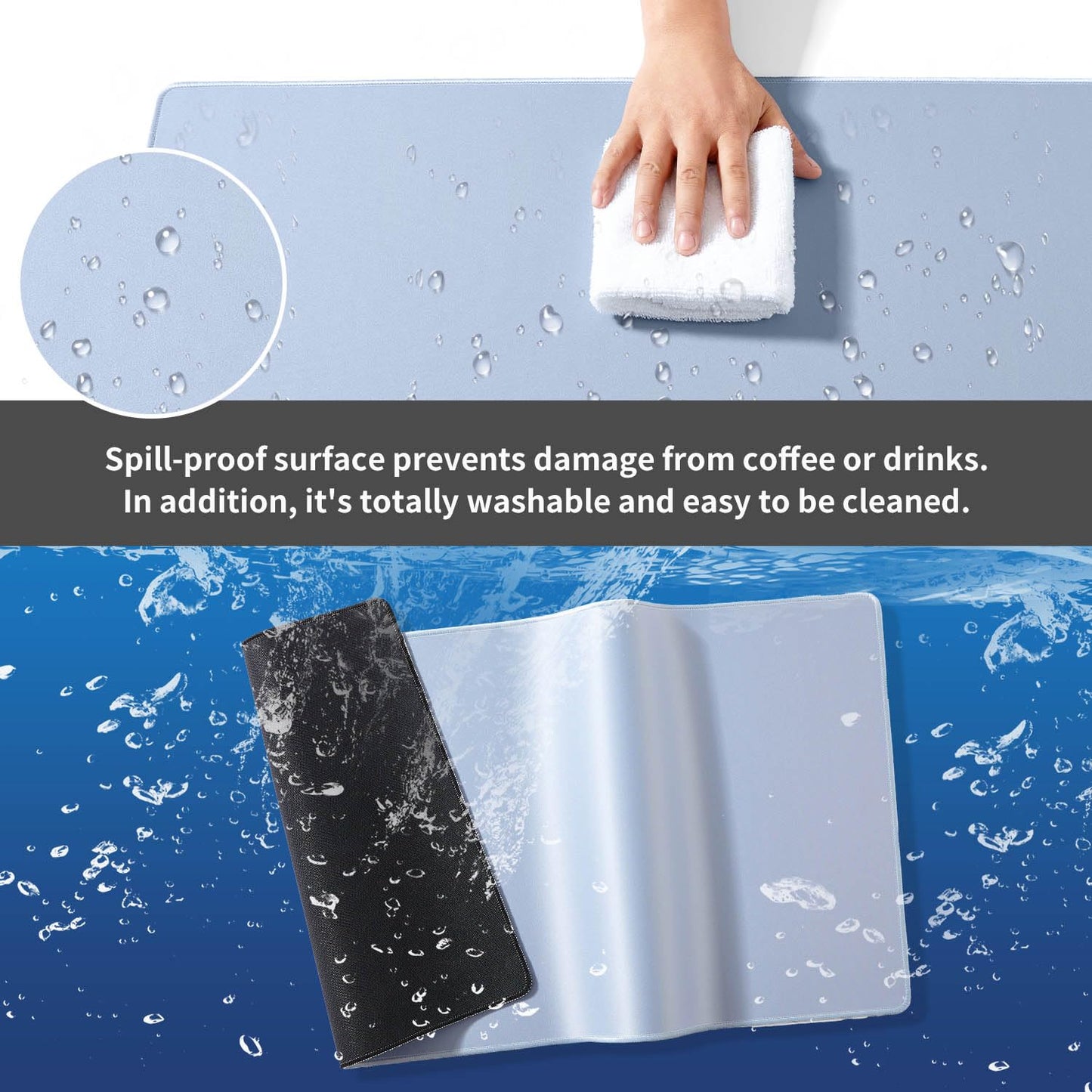 DOBAOJIA Mouse Pad Gray, Mouse and Keyboard Combo Pad XXXXL 39.4” x 19.7”