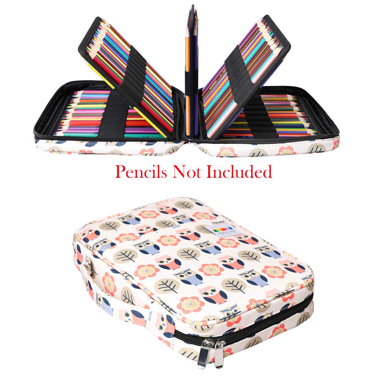 BOMKEE Coloring Pencil Case 220 Slots Pencils/Gel Pens Organizer Waterproof Travel Case Zipper