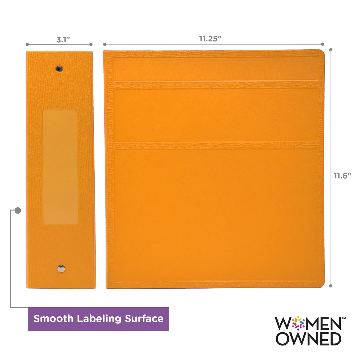 Carstens 3-Inch Heavy Duty 3-Ring Binder - Side Opening, Mango, Durable Plastic, Precision No-Gap