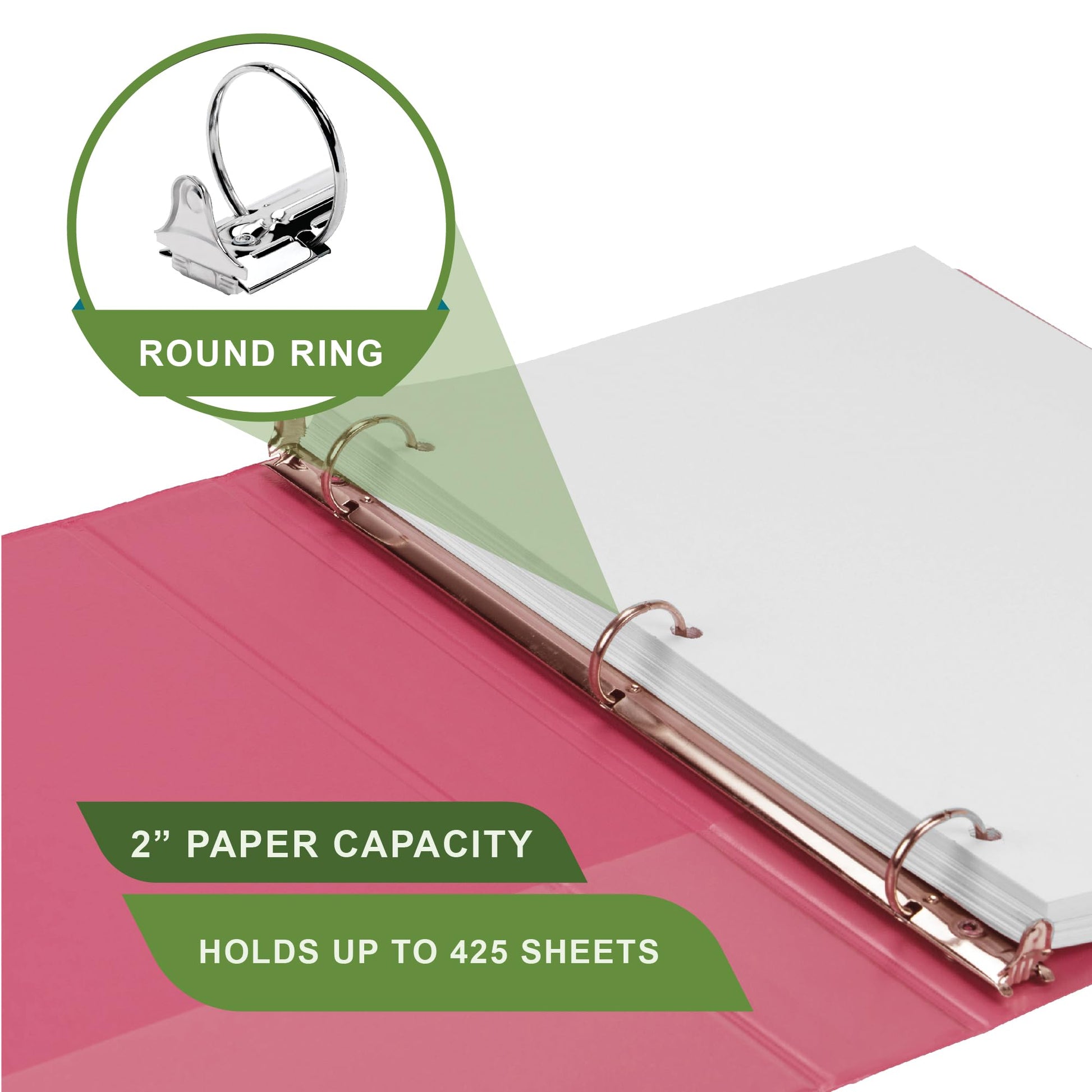 Samsill Plant-Based 2 Inch Durable Round Ring, View Binder, Eco-Friendly, USDA Certified Biobased