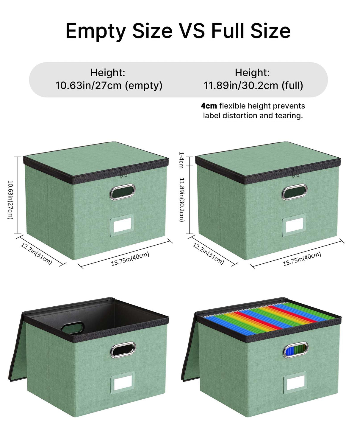 Oterri File Box Large 1-Pack Hanging Organizer for Letter/Legal-Size Folder