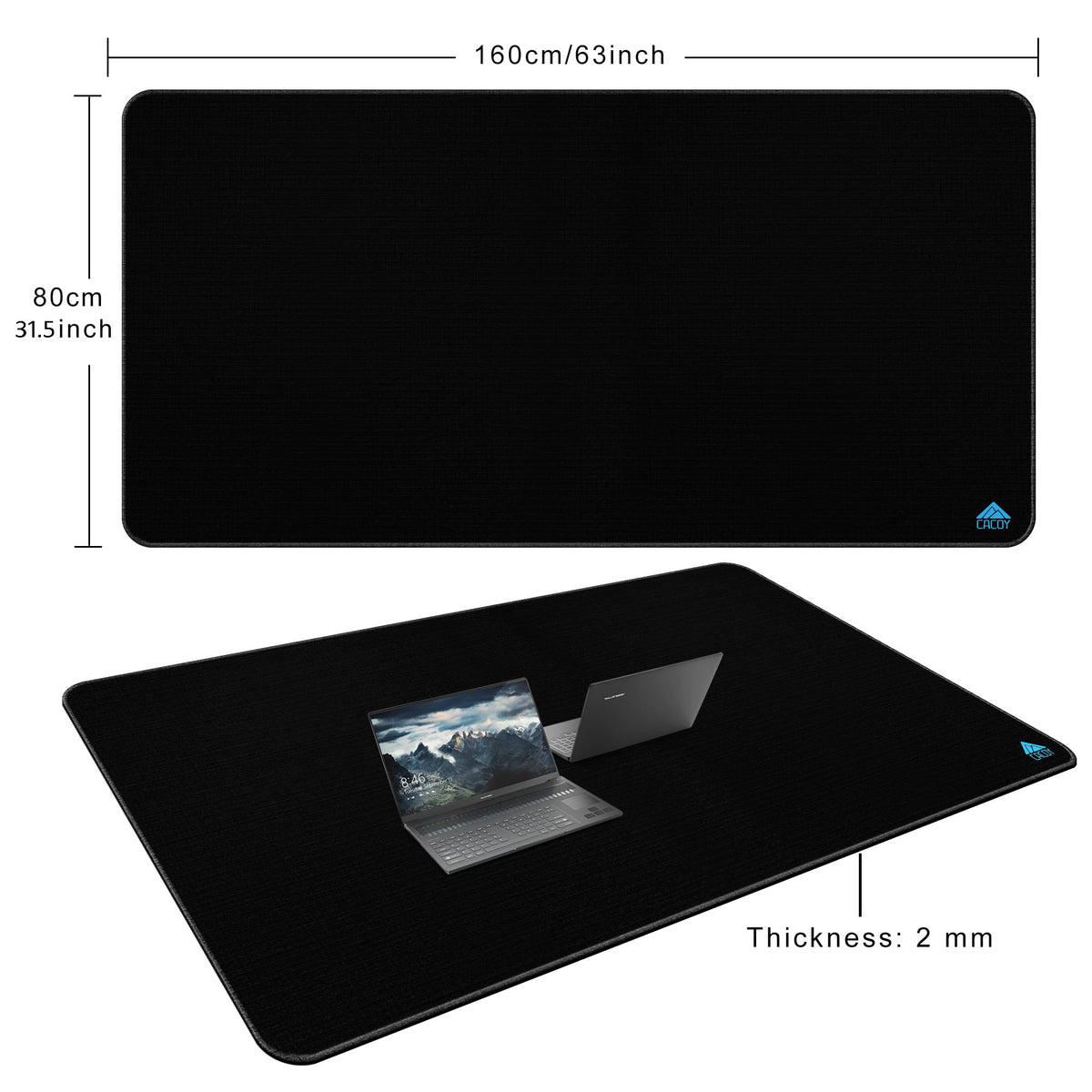 Cacoy 63"x31.5" Super Large Gaming Mouse Pad, Huge Computer Desk Mat, Black