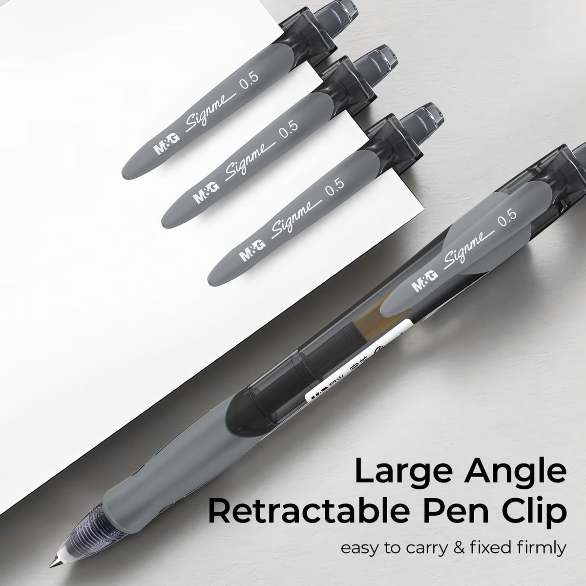 M&G 30 Pack Black Gel Ink Pens, Large Capacity, Quick Dry