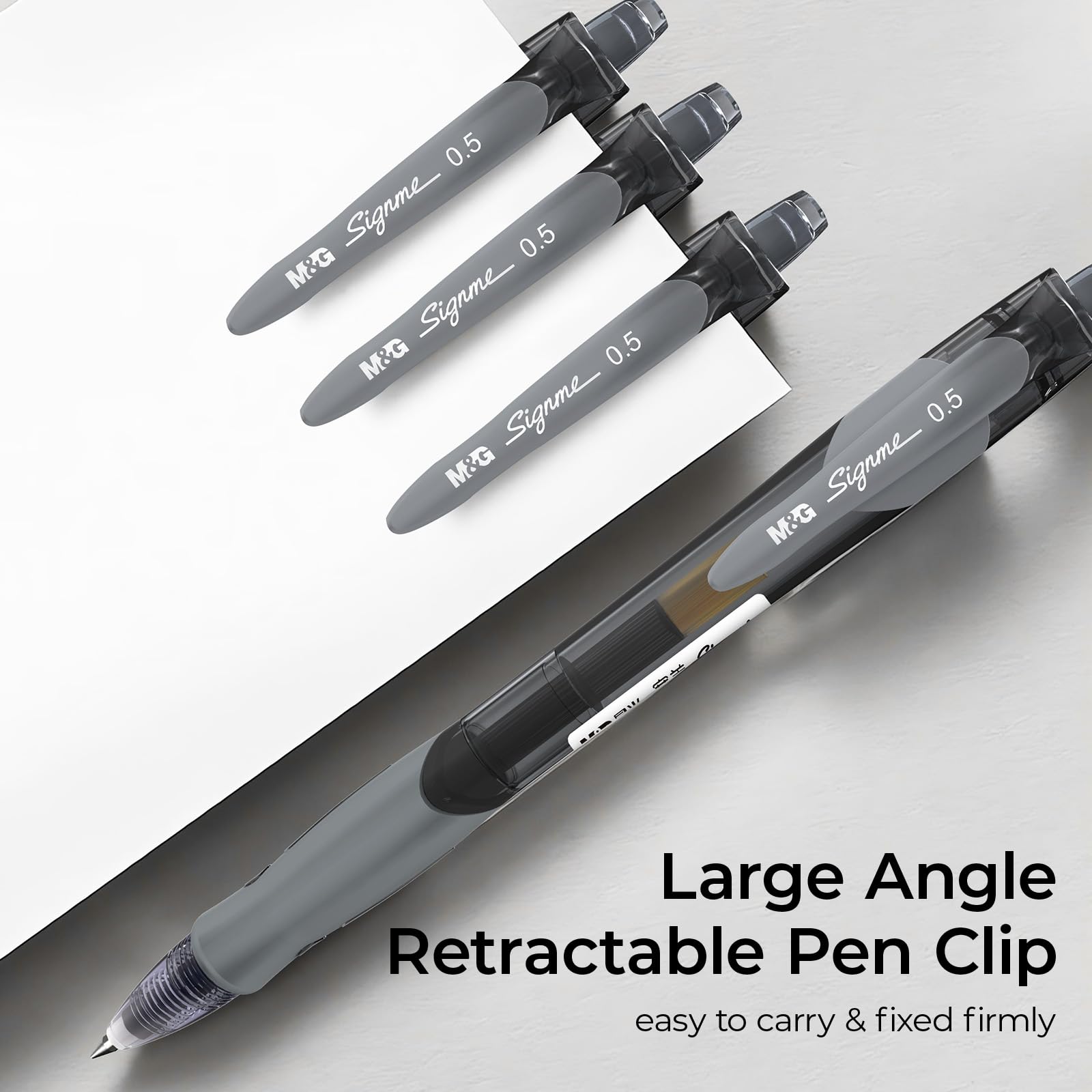 M&G 30 Pack Black Gel Ink Pens, Large Capacity, Quick Dry
