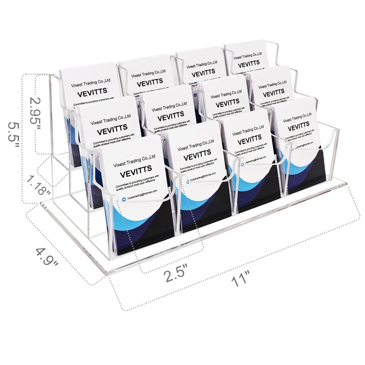 Vevitts Vertical Business Card Holder, Acrylic Business Card Display, Clear Desktop Business Card