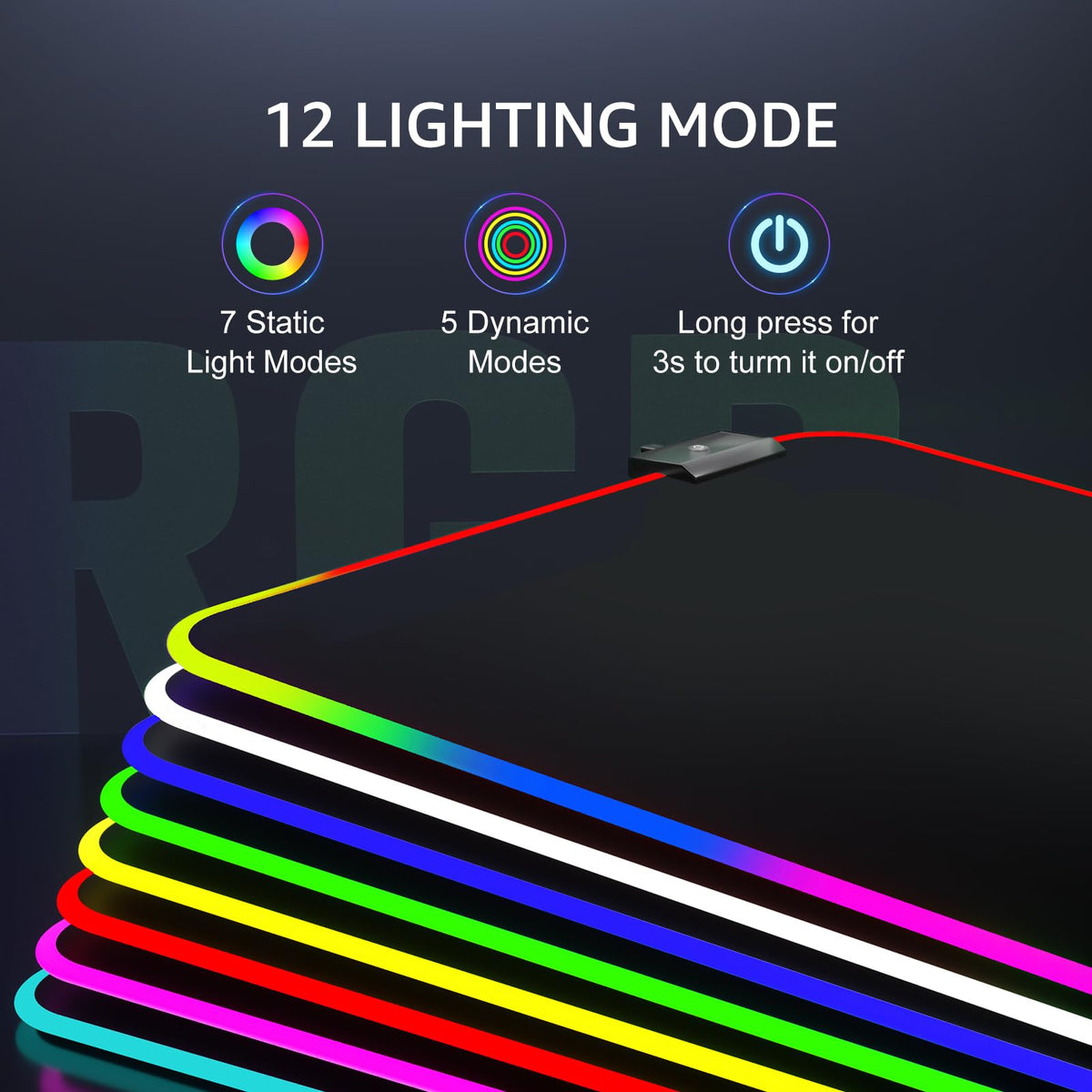 KTRIO RGB Large Gaming Mouse Pad, 35.4 x 15.7 in, RGB Black, XXXL