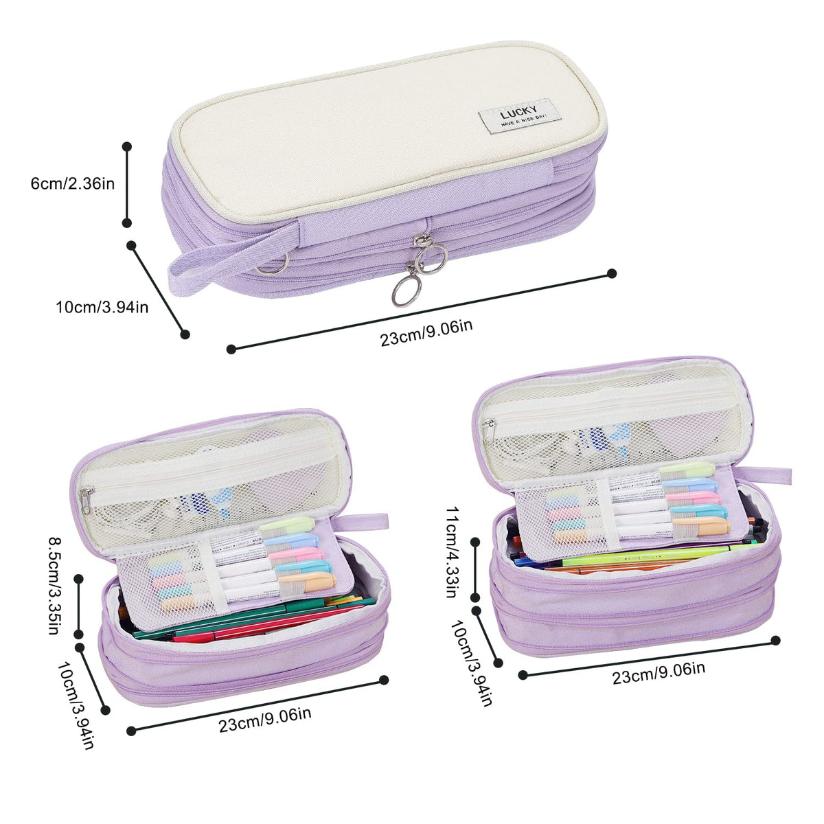 Large Pencil Case for School Zipper Pencil Pouch for Girls Teens Kids