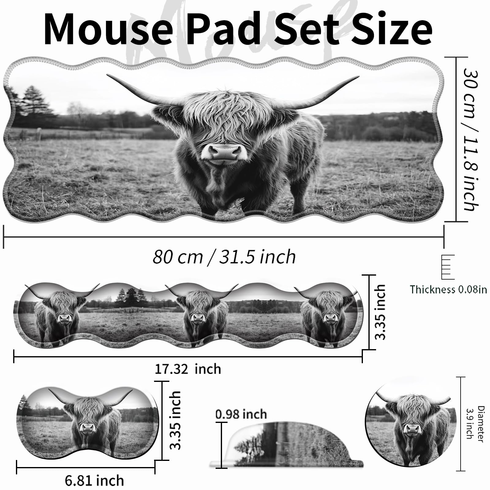 Office Mouse Pad Set with Wrist Support, Large 31.5"x11.8" Desk Mat, Ergonomic Memory Foam Keyboard