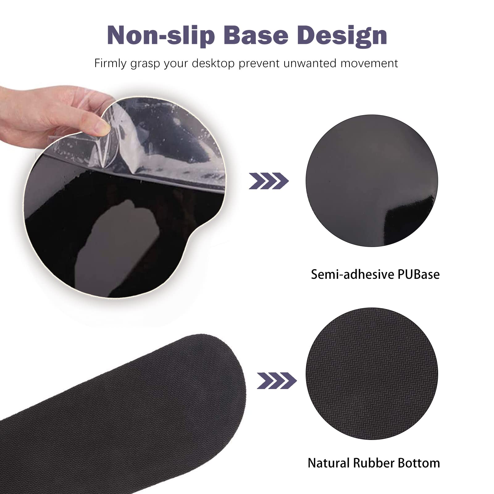 ARTSO Large Mouse Pad Set Ergonomic Keyboard Wrist Rest Support, Memory Foam Gel Wrist Pad