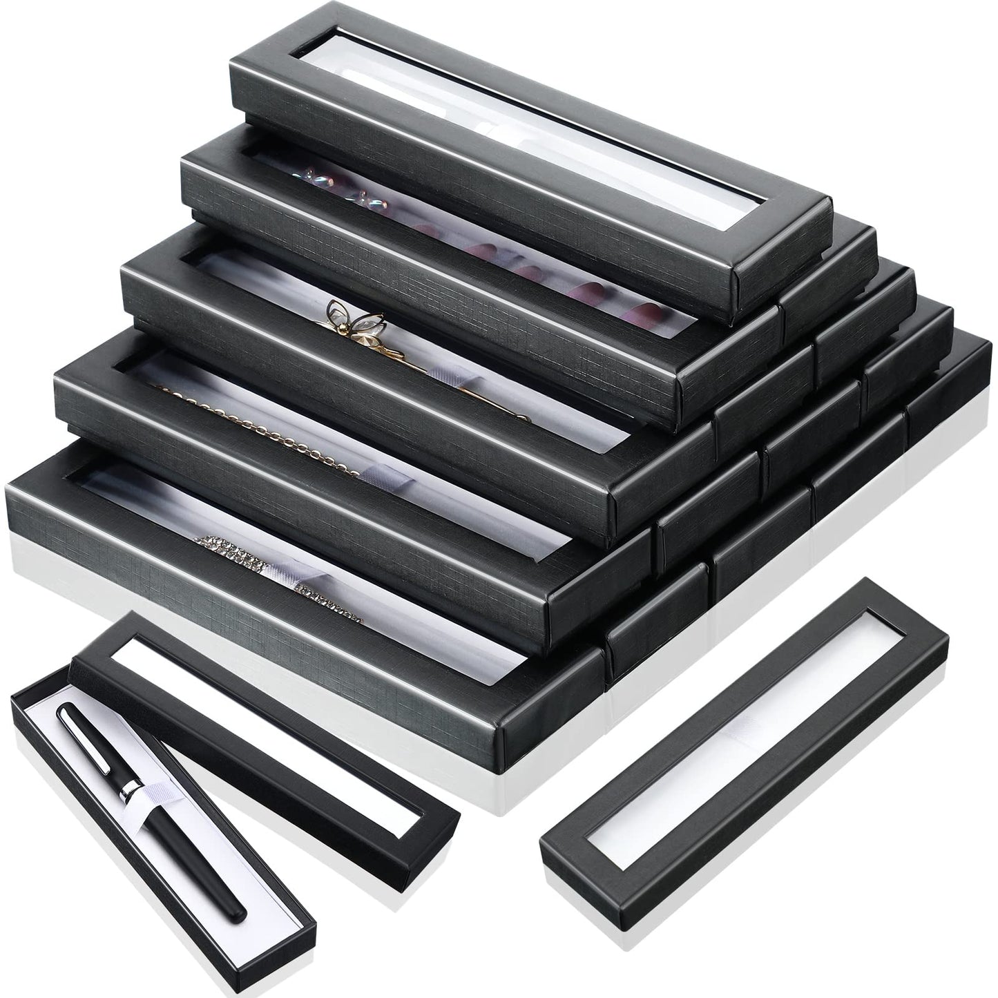 Spakon 16 Pcs Pen Gift Box with Clear Lid, Empty Display Cases