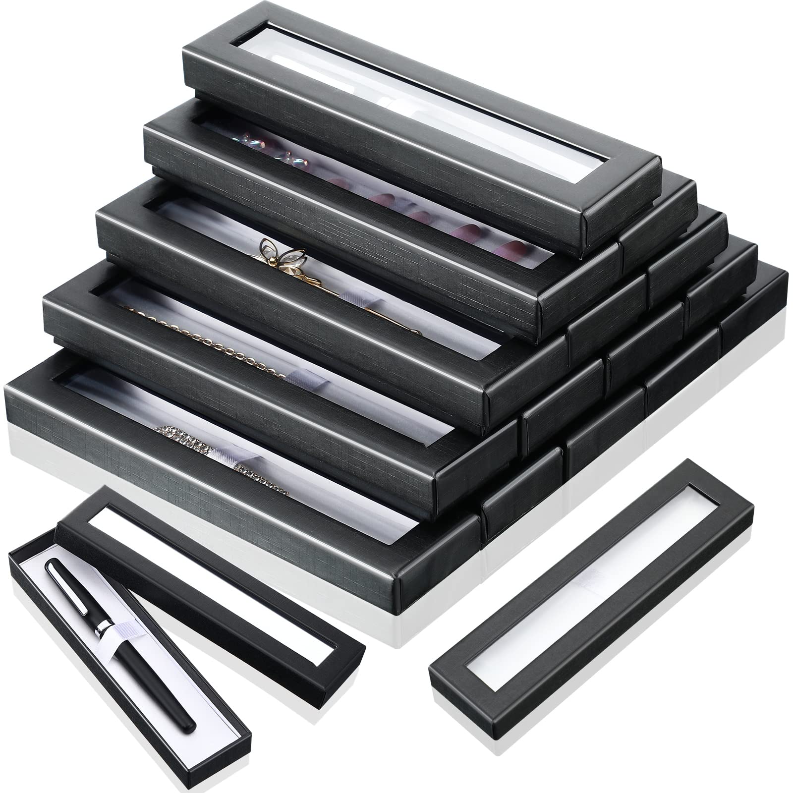 Spakon 16 Pcs Pen Gift Box with Clear Lid, Empty Display Cases