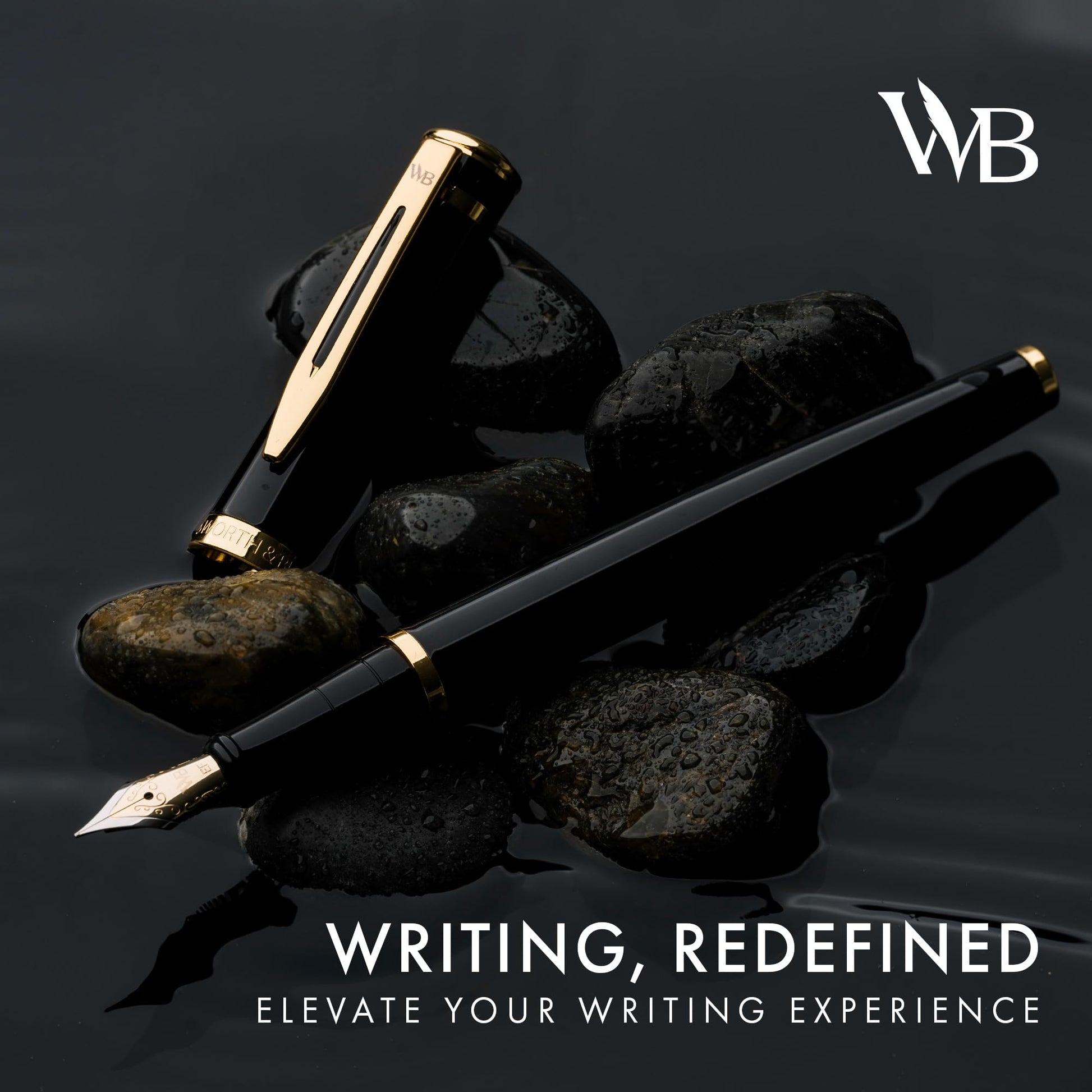 Wordsworth & Black Luxury Fountain Pen Set for Writing, Medium Nib, Black
