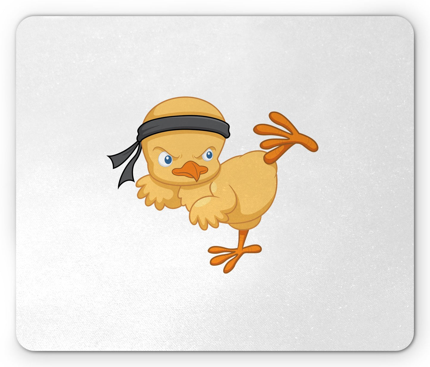 Lunarable Chicken Mouse Pad, Karate Kicking Chick Fighter Animal with an Angry Expression
