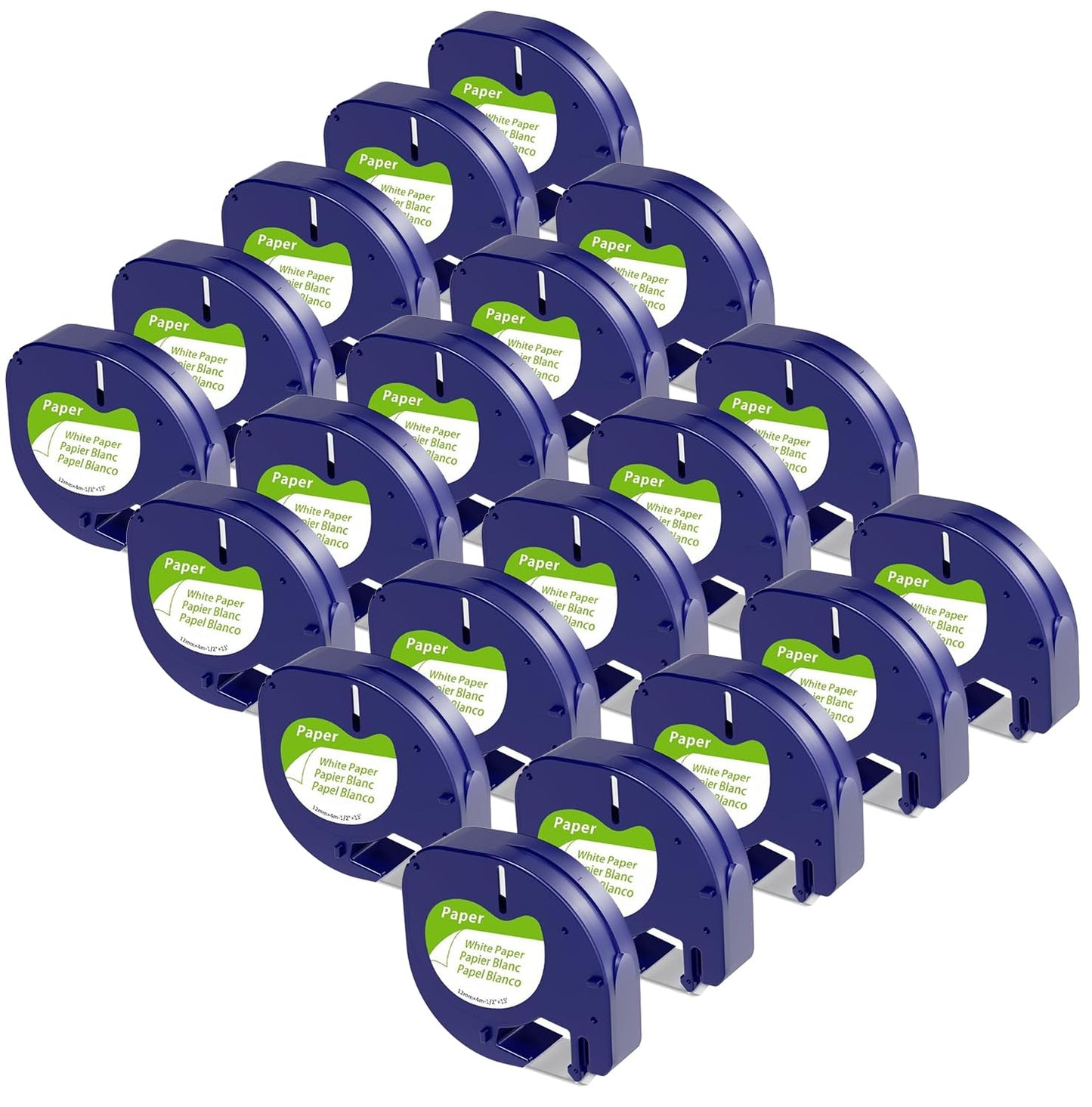 20-Pack Wonfoucs Label Tape Replace for Dymo LetraTag White Paper Refill
