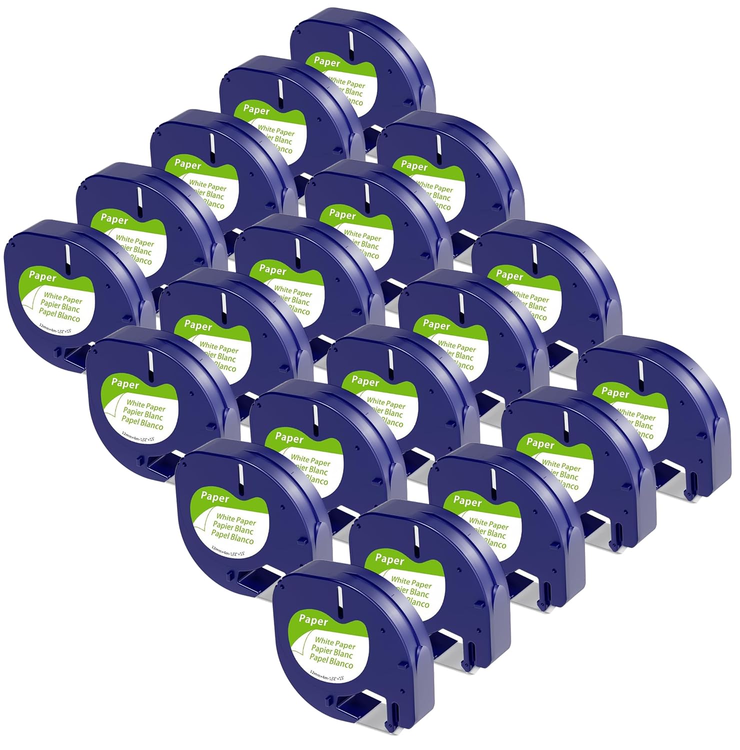 20-Pack Wonfoucs Label Tape Replace for Dymo LetraTag White Paper Refill