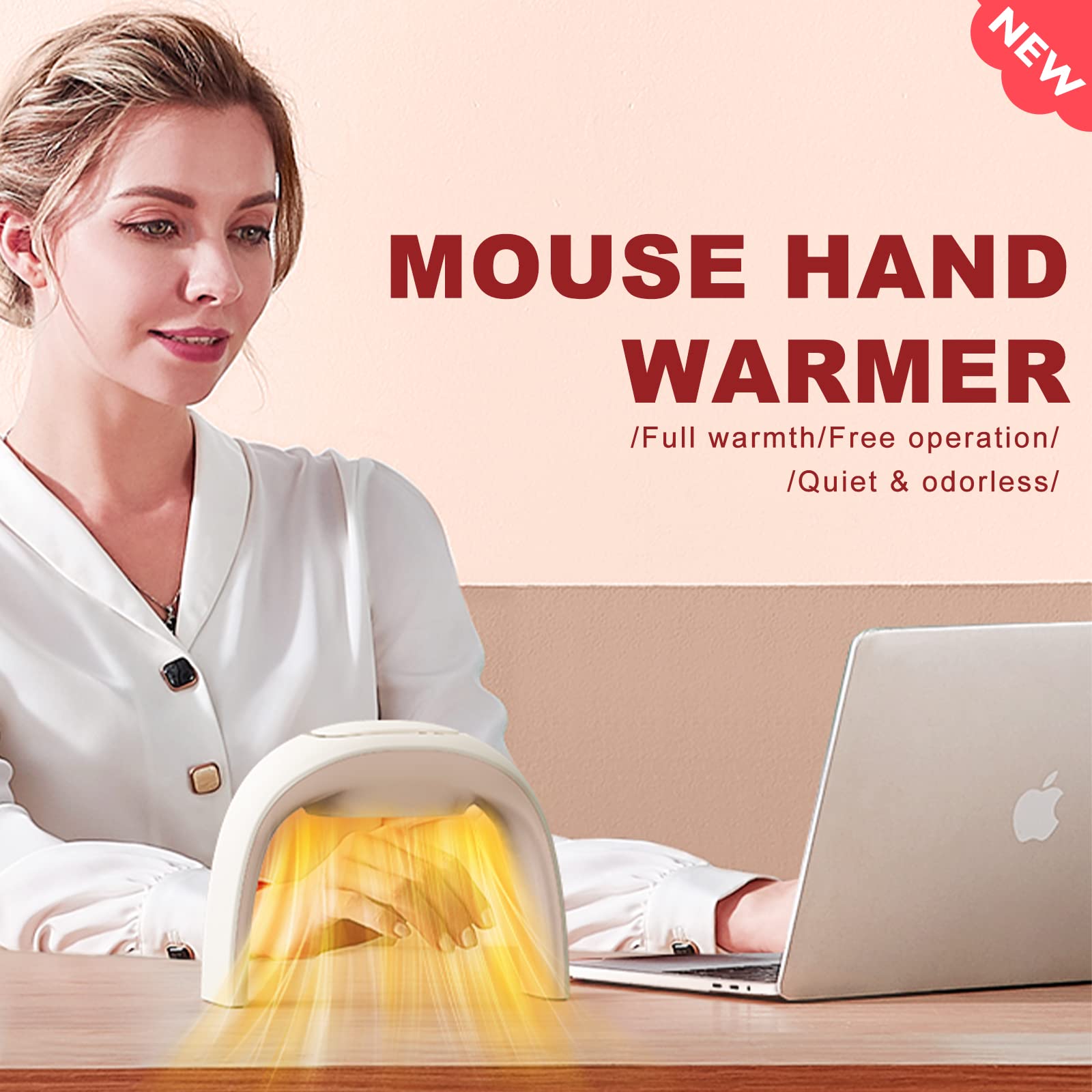 Nauttxon Heated Mouse Pad Hand Warmer Super Quiet 110v 100w - White