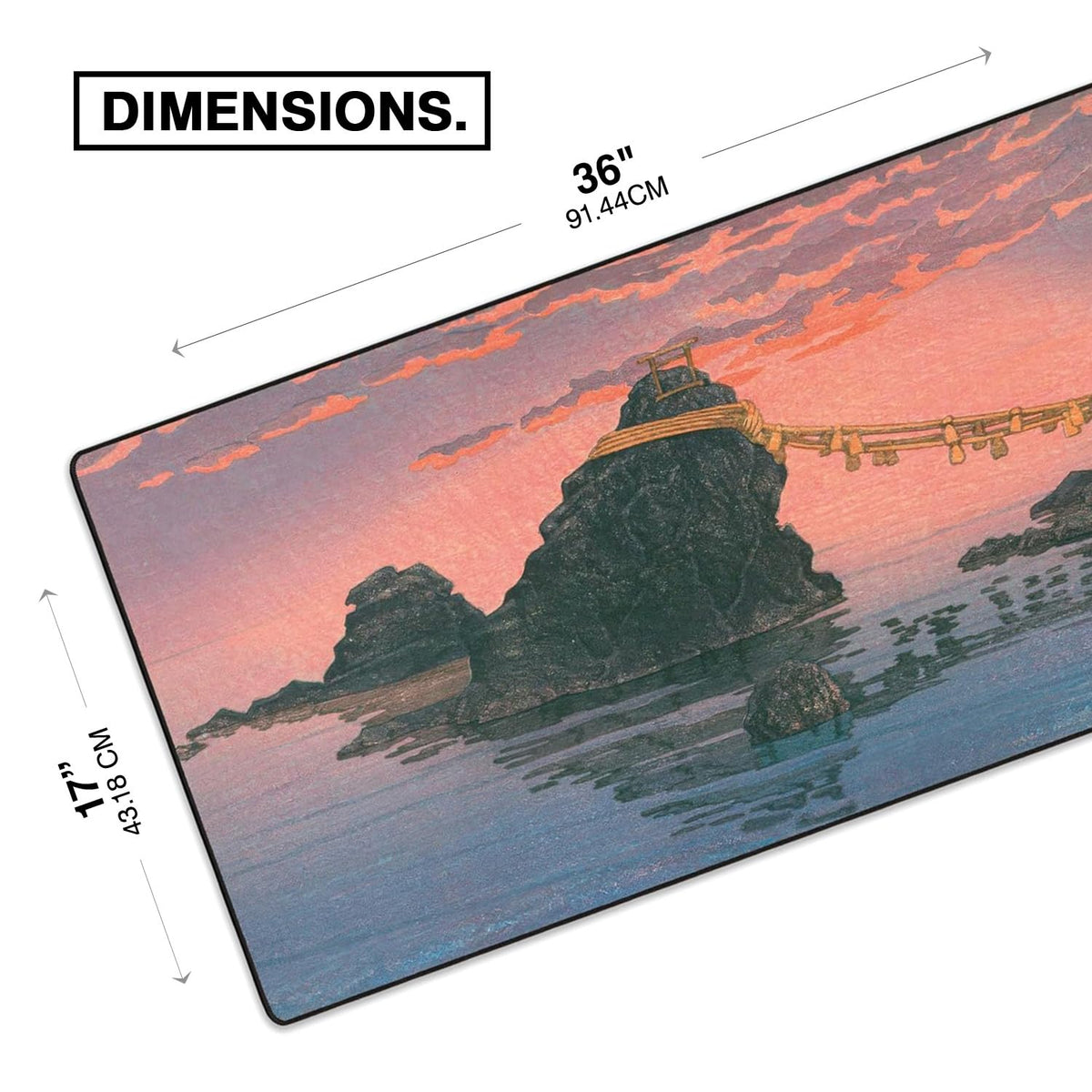 MPCO. Futamigaura Gaming Desk Pad, 36" x 17" Duraglyde Non-Slip Desk Mat