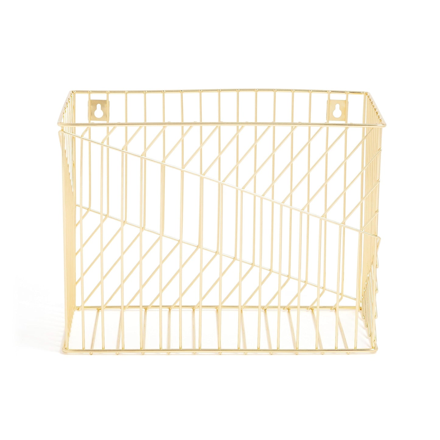 U Brands Wire Metal Hanging File Organizer, Letter Size, Gold Finish