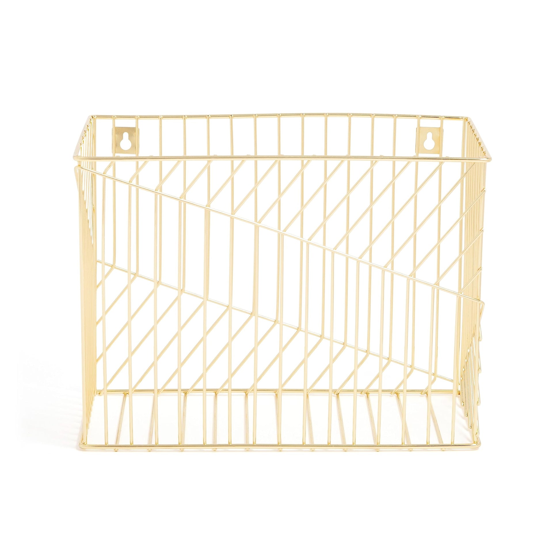 U Brands Wire Metal Hanging File Organizer, Letter Size, Gold Finish