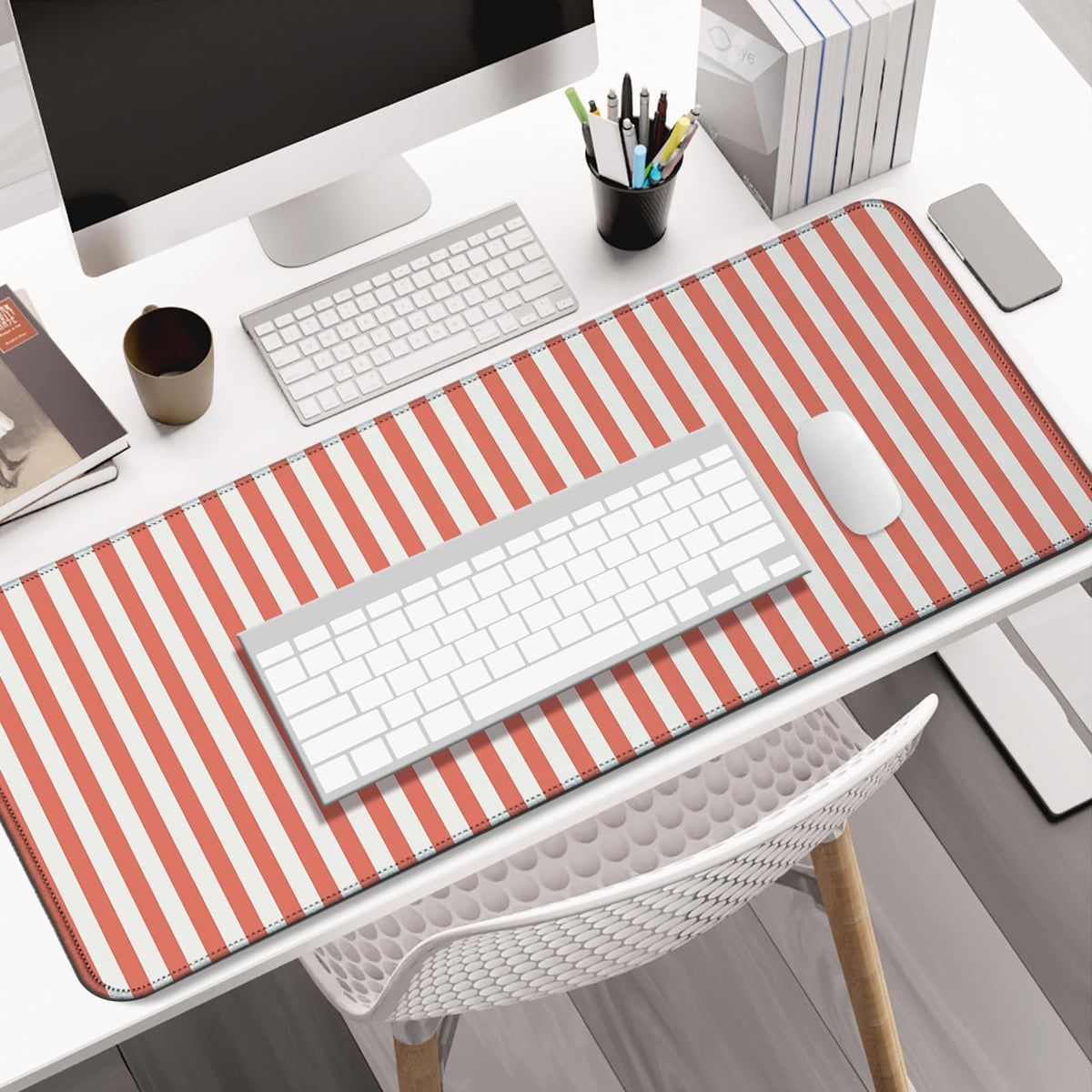 AYKDTFN Stripe Gaming Mouse Pad, XL Extended Non-Slip Desk Mat, 31.5x11.8in（TW10）