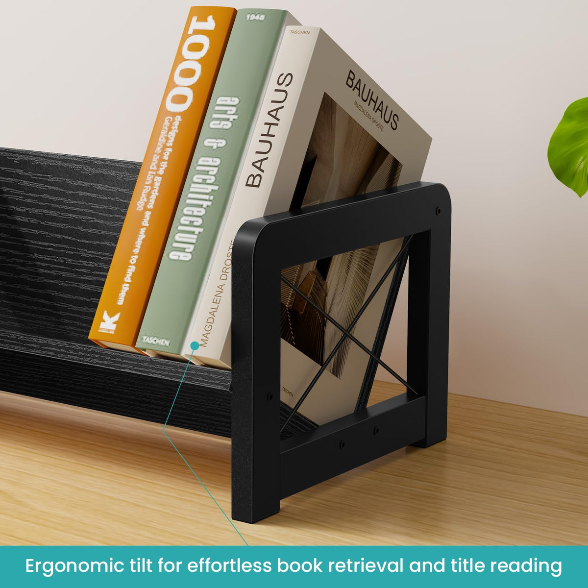 ELITEROO Desk Bookshelf, Small Book Shelf, Wooden Desktop Bookcase, Tilting Table Top Bookshelf for