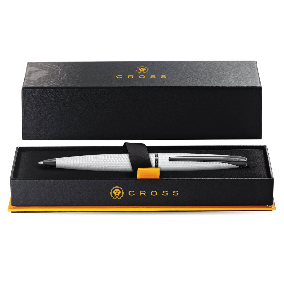 Cross ATX Sandblasted Chrome Ballpoint Pen, Medium Point, Black Ink