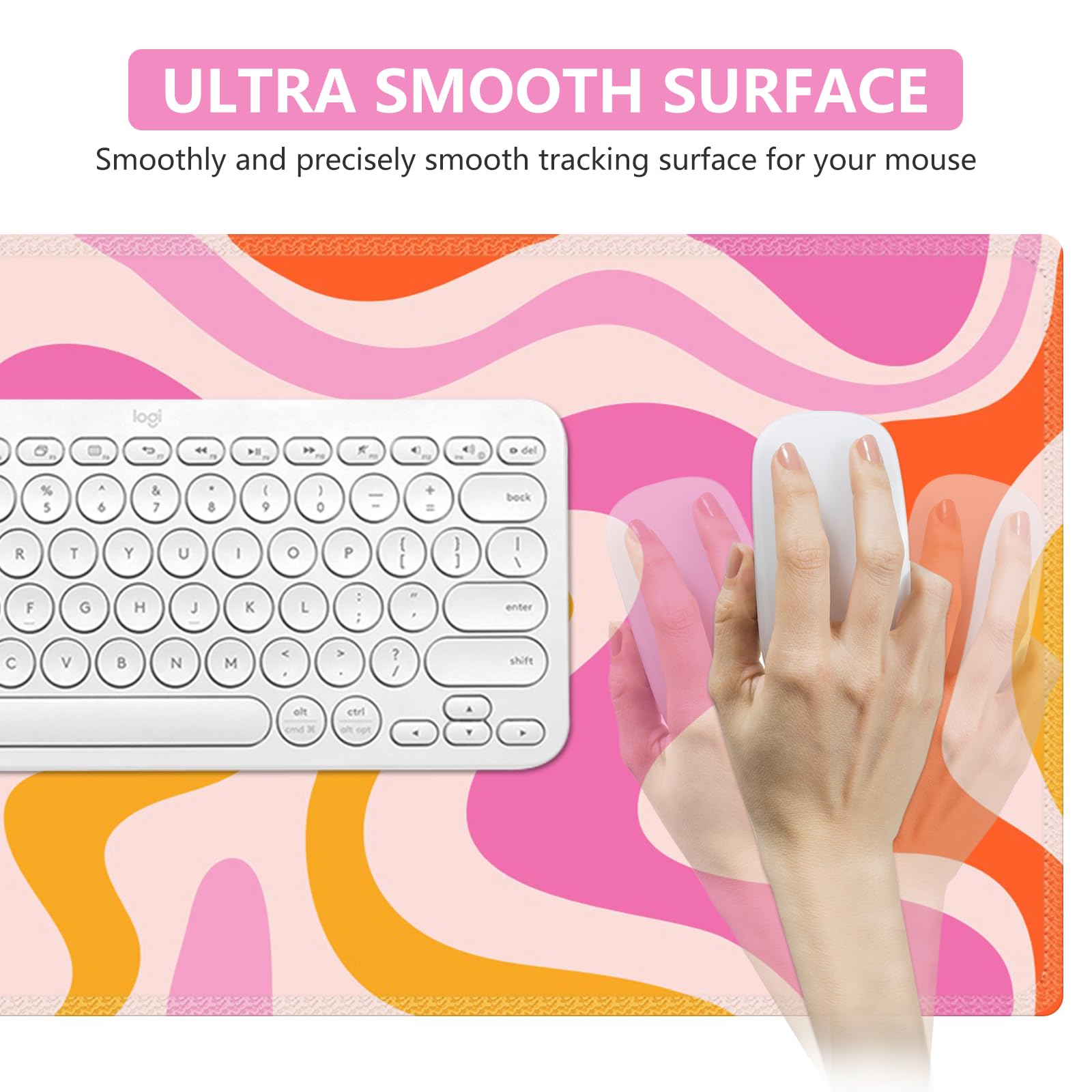 iCasso Large Mouse Pad (35.4x15.7 in), Keyboard Mouse Mat Desk Pad for Work