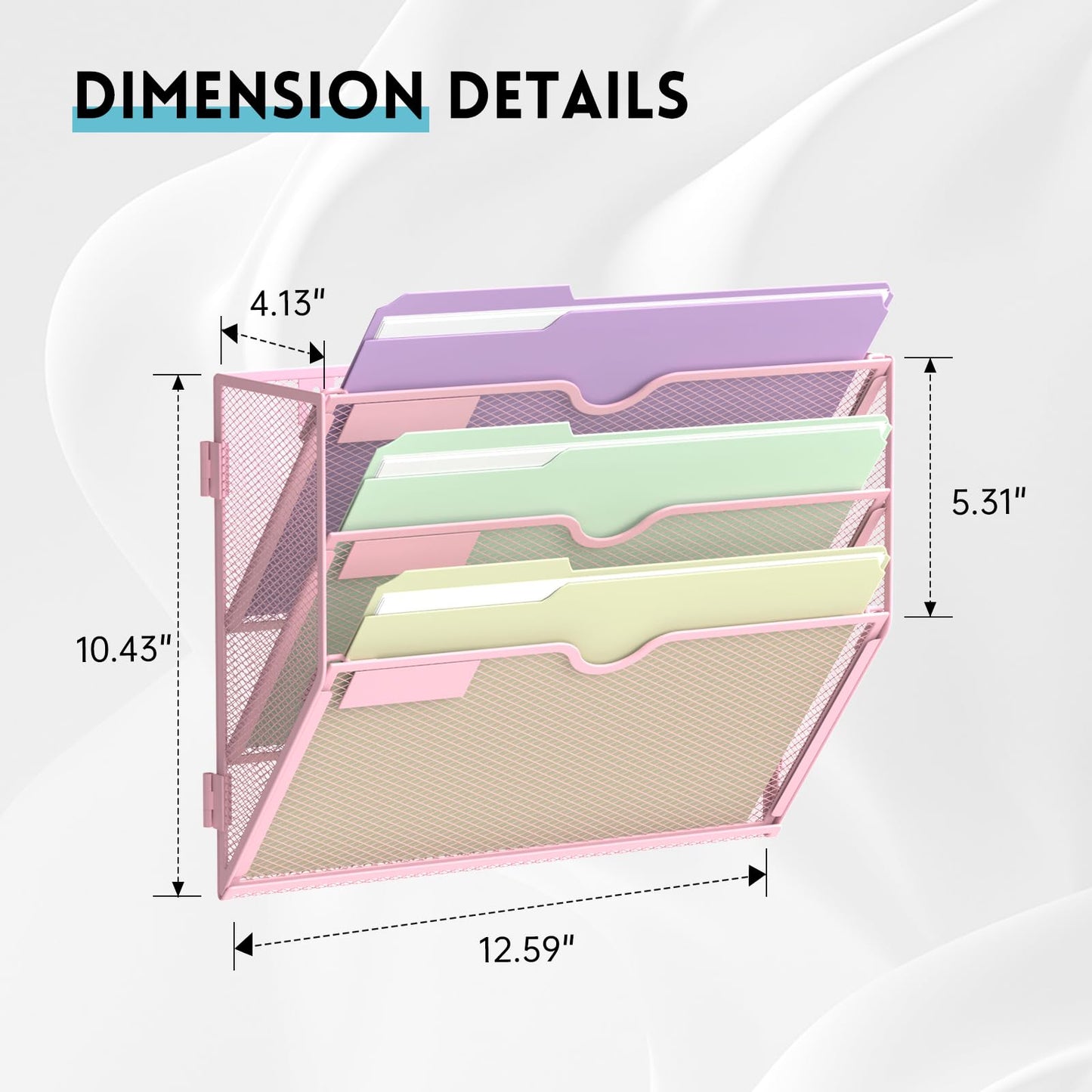 SUPEASY 3 Tier Wall File Organizer, Hanging Wall Mounted Mail Organizer with Label Slots, Metal