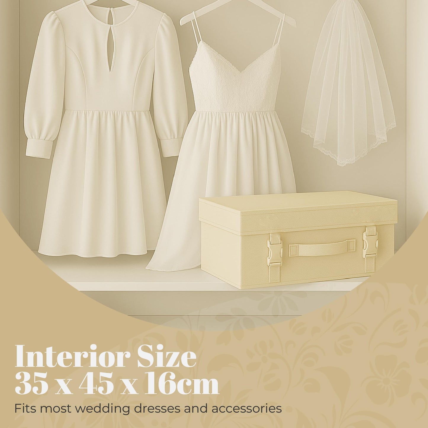 Hangerworld Small Ivory Wedding Dress Bridal Gown pH Neutral Space Saving Storage Travel Box with