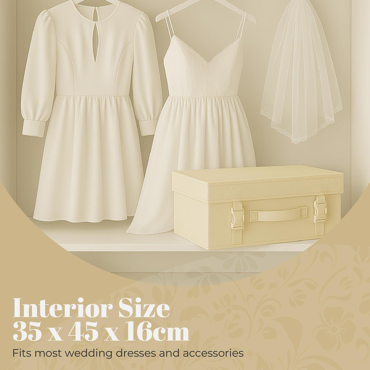 Hangerworld Small Ivory Wedding Dress Bridal Gown pH Neutral Space Saving Storage Travel Box with