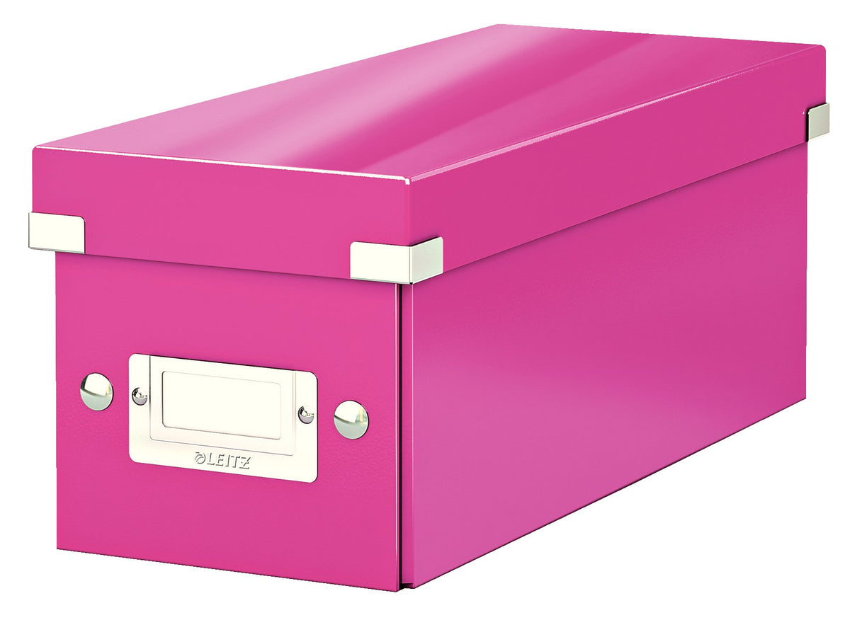 Leitz CD Storage Box, Pink, Click and Store Range, 60410023