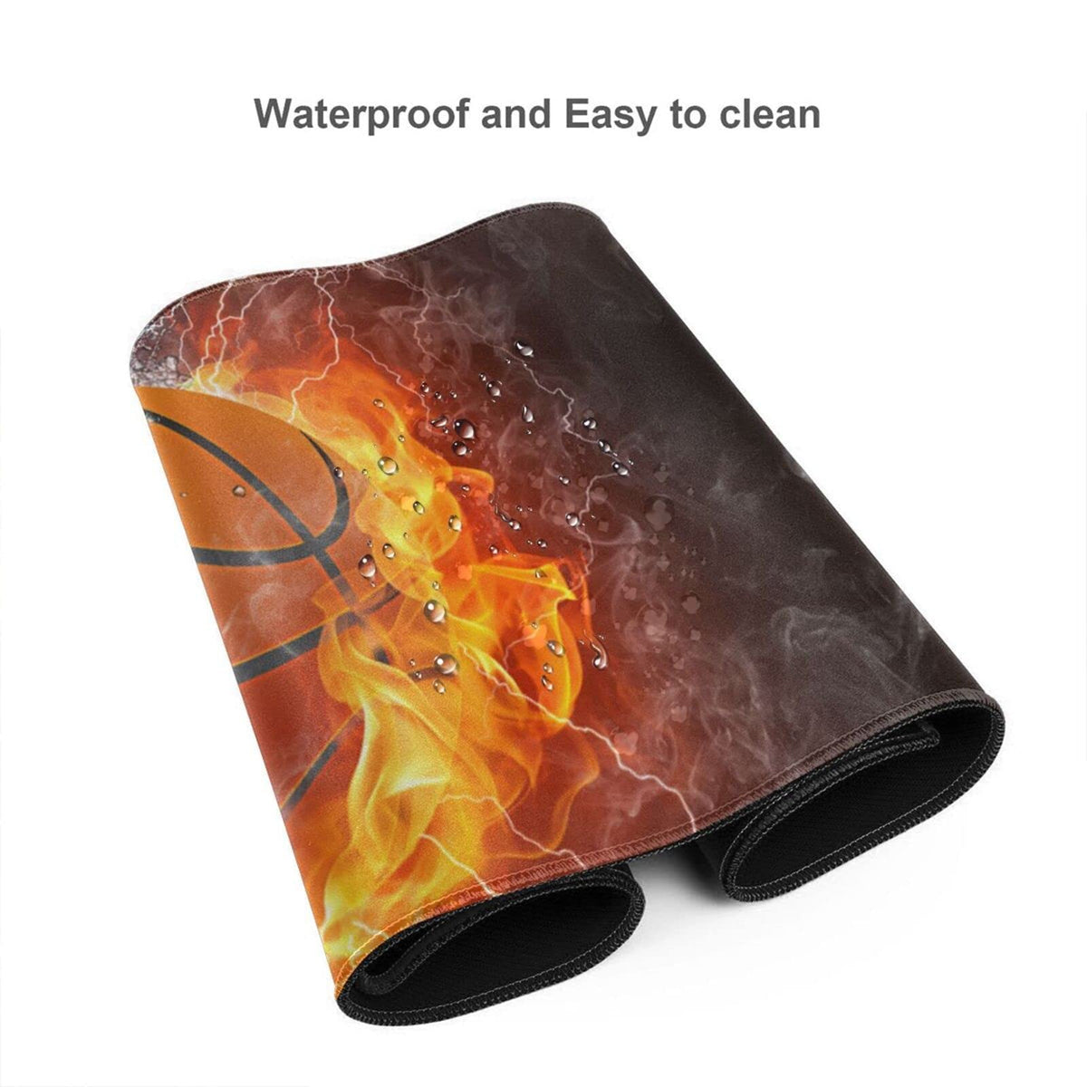 ZTHLL Desk Mat,Basketball Fire and Water Gaming Mouse Pad,XXL Extended Mouse Pad Mat for