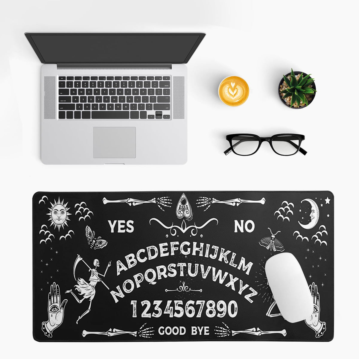 Mysterious Spirit Goth Gaming Mouse Pad 27.6x11.8 Inch Large Desk Mat Black Extended Pads Big