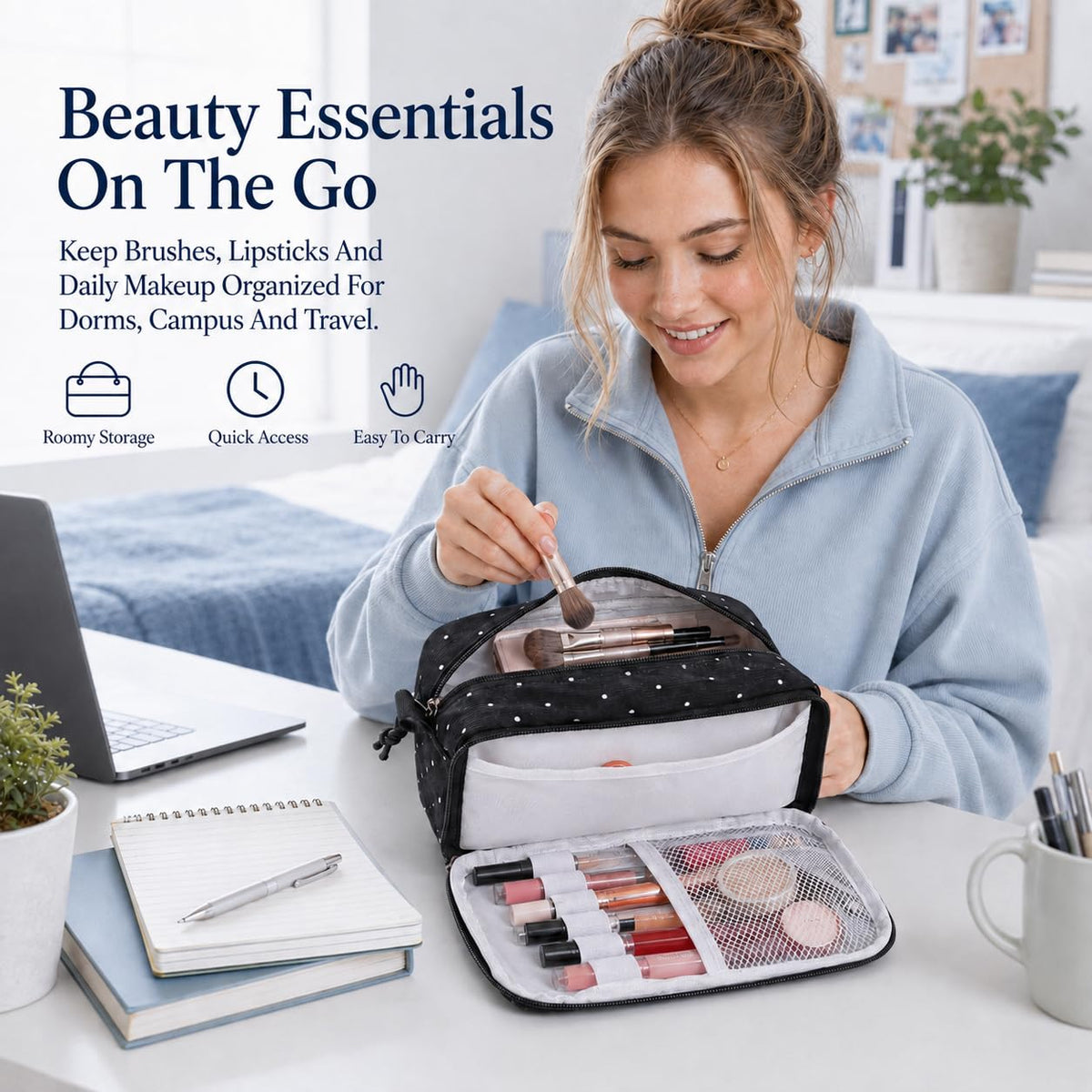 Bluboon Big Capacity Pencil Case Pencil Pouch Pen Case School Supplies Cute Pencil Box Pencil Bag