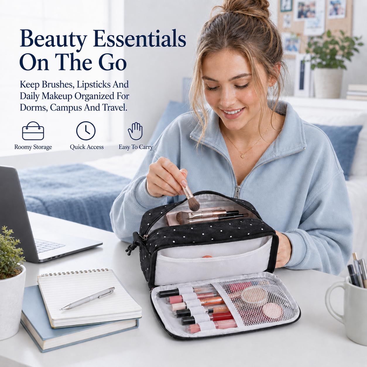 Bluboon Big Capacity Pencil Case Pencil Pouch Pen Case School Supplies Cute Pencil Box Pencil Bag