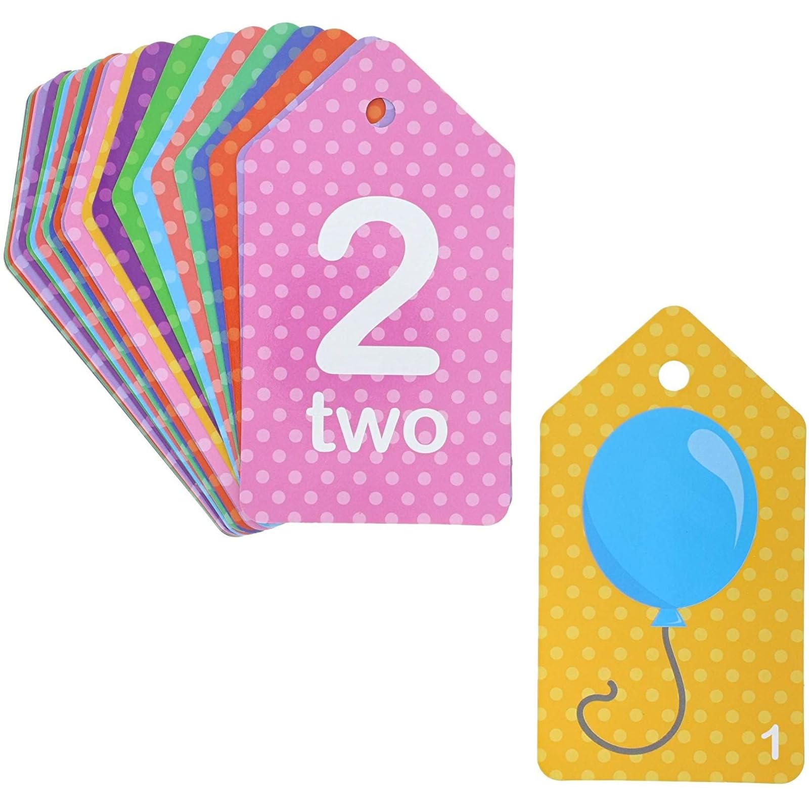 Laminated Number Flash Cards - Ring-Bound Alphabet & Number Set - Portable Toddler Flash Cards