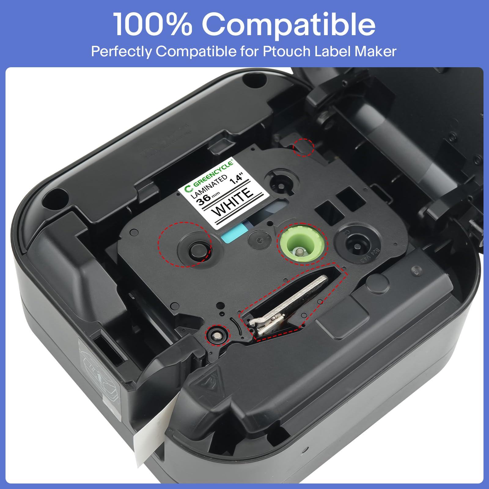 10 Pack TZe-261 36mm Label Tape Compatible for Brother Ptouch TZ-261 TZe261