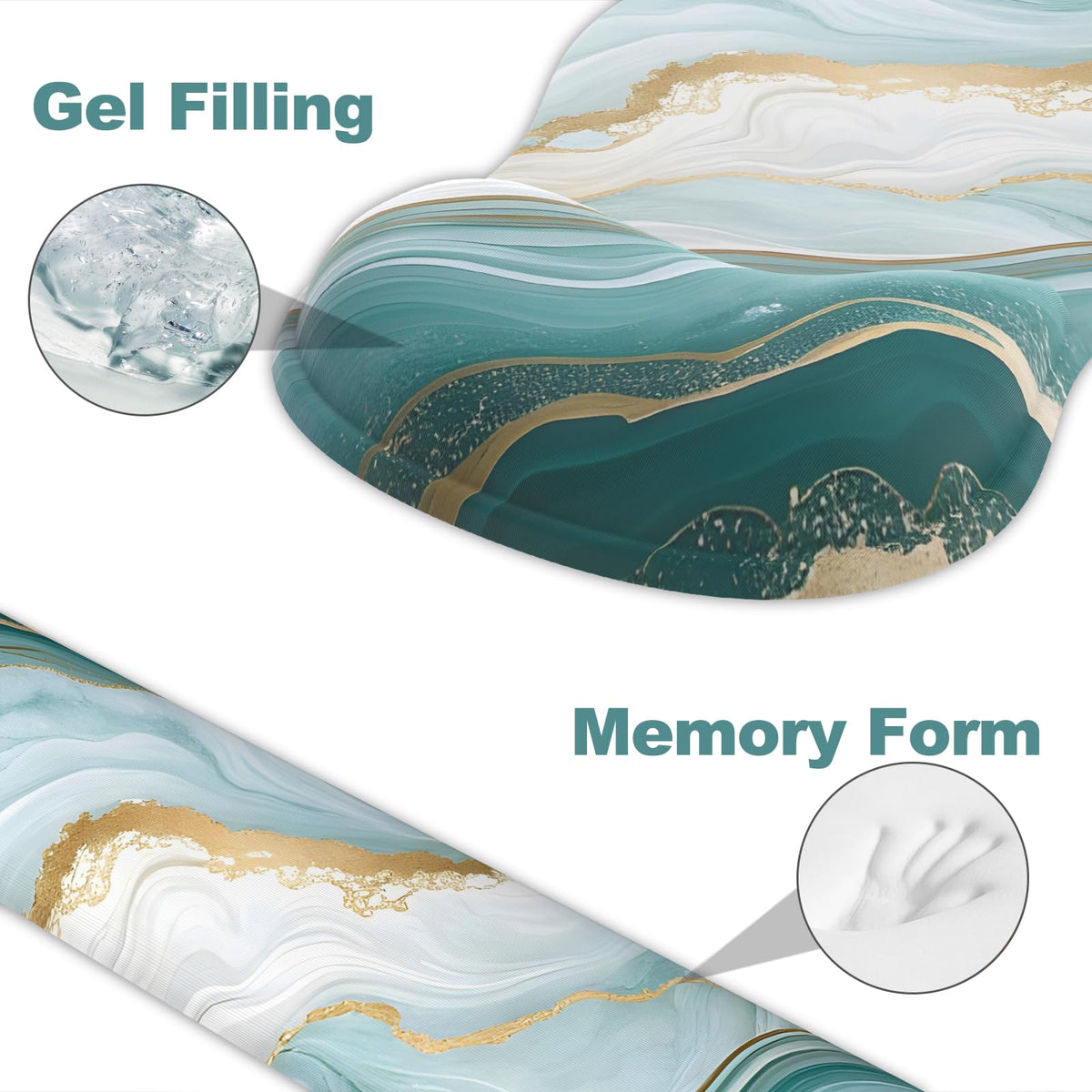 Ergonomic Mouse Pad with Wrist Rest and Keyboard Wrist Rest, Gel Mousepad