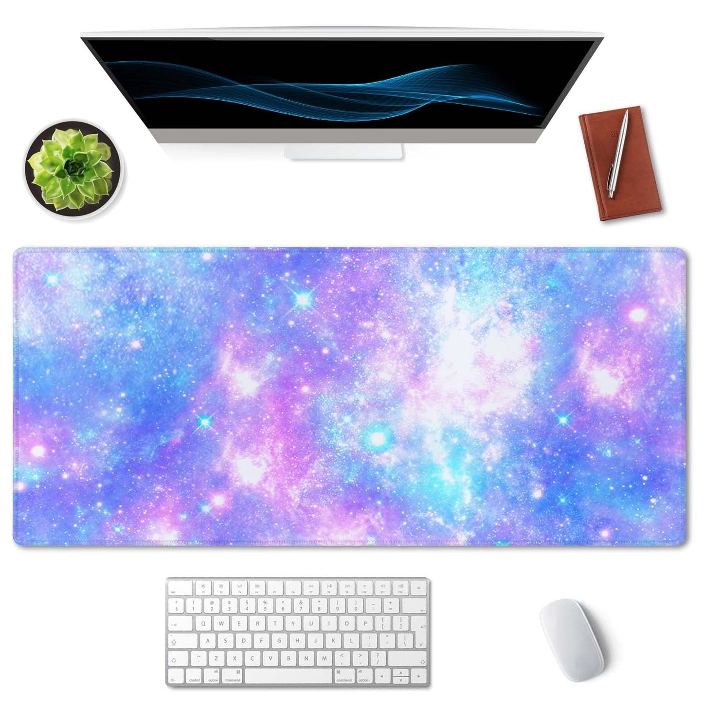 SSOIU Desk Mat,Large Mouse Pad 35.5" x 15.7" XXL Extended Gaming Mouse Pad Mat with Non-Slip Base