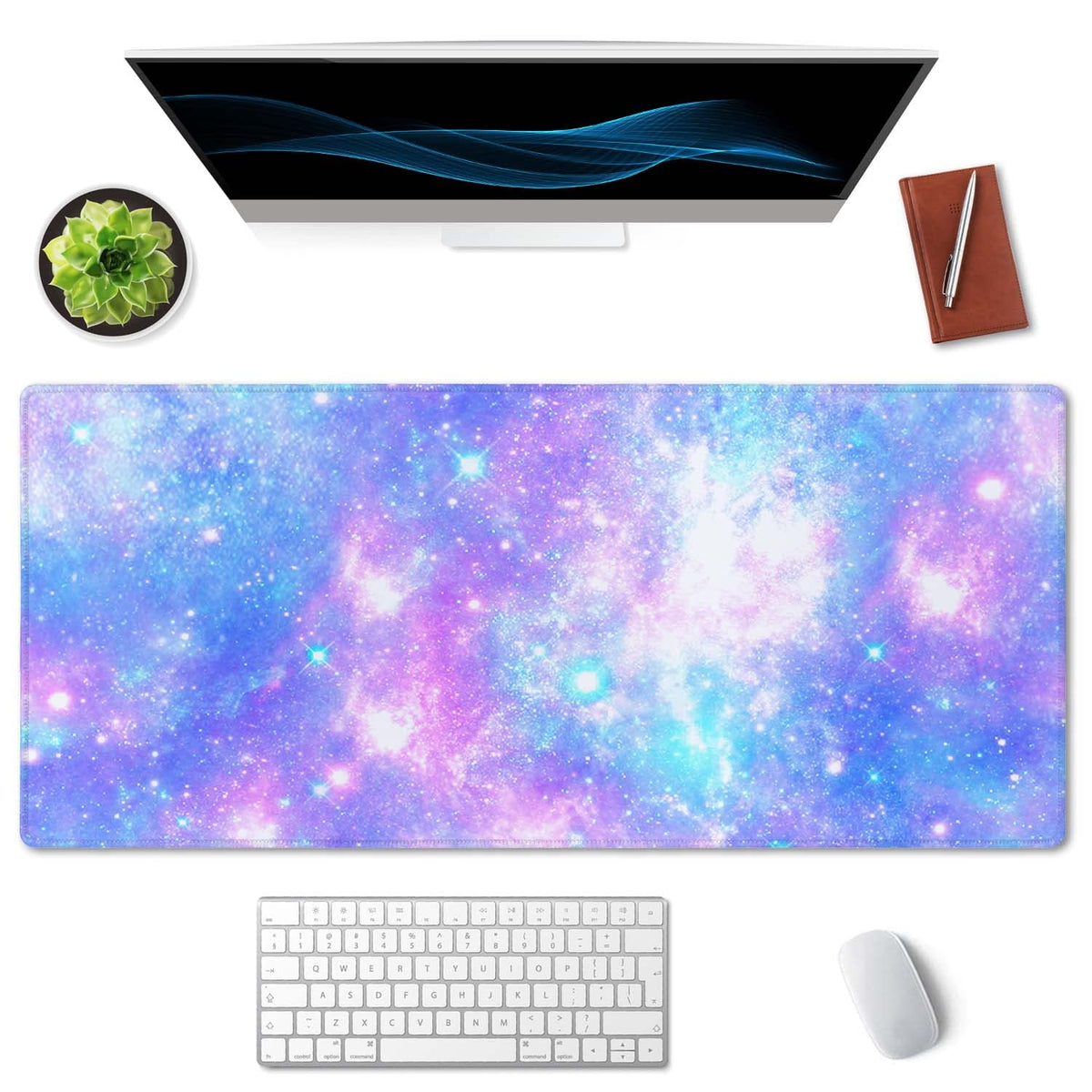 SSOIU Desk Mat,Large Mouse Pad 35.5" x 15.7" XXL Extended Gaming Mouse Pad Mat with Non-Slip Base