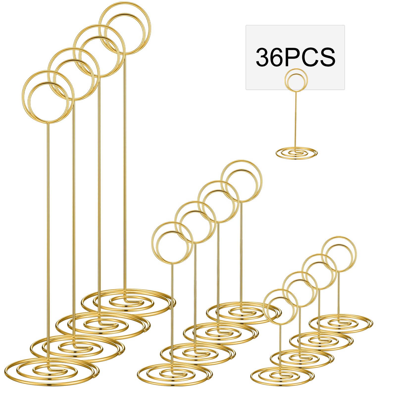 Teling 36 Pcs Table Number Holders Picture Place Card Photo Clips, Gold