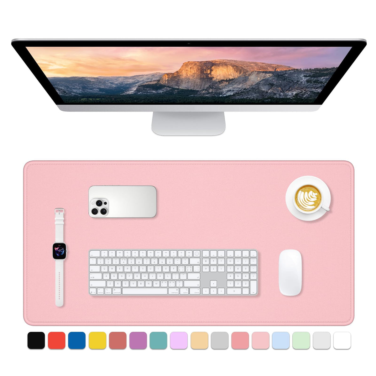 Dapesuom Large Gaming Mouse Pad, Extended Mouse Mat with Stitched Edges, Full Size Keyboard Pad