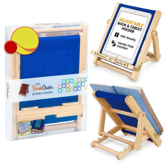 Gifts for Readers & Writers Book Stand Holders Wood Ipad Stand Blue, Stylish Wooden Book Holders