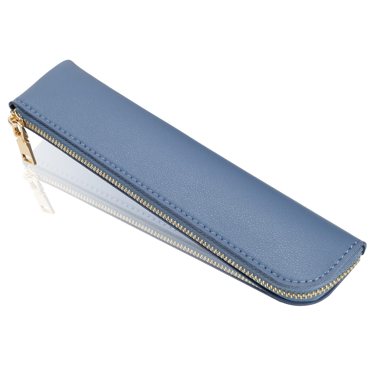 Sluxa Leather pencil case, Thin soft pen bag, Small pencil case for adults,Senior leather Minimal
