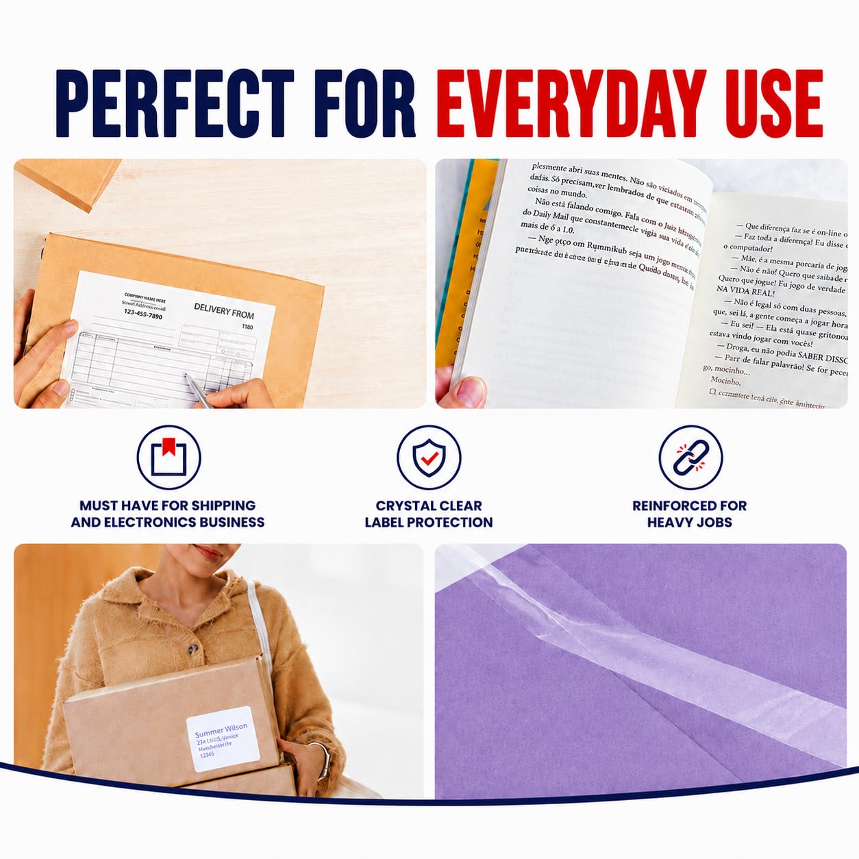 GGR Supplies LP-20CC Crystal Clear Book Repair Tape, 3 Inch x 72 Yards, Label Protection & Binding
